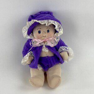 Vintage Handmade Cloth Doll Cabbage Patch Style, Crafters Label Sewn On Back